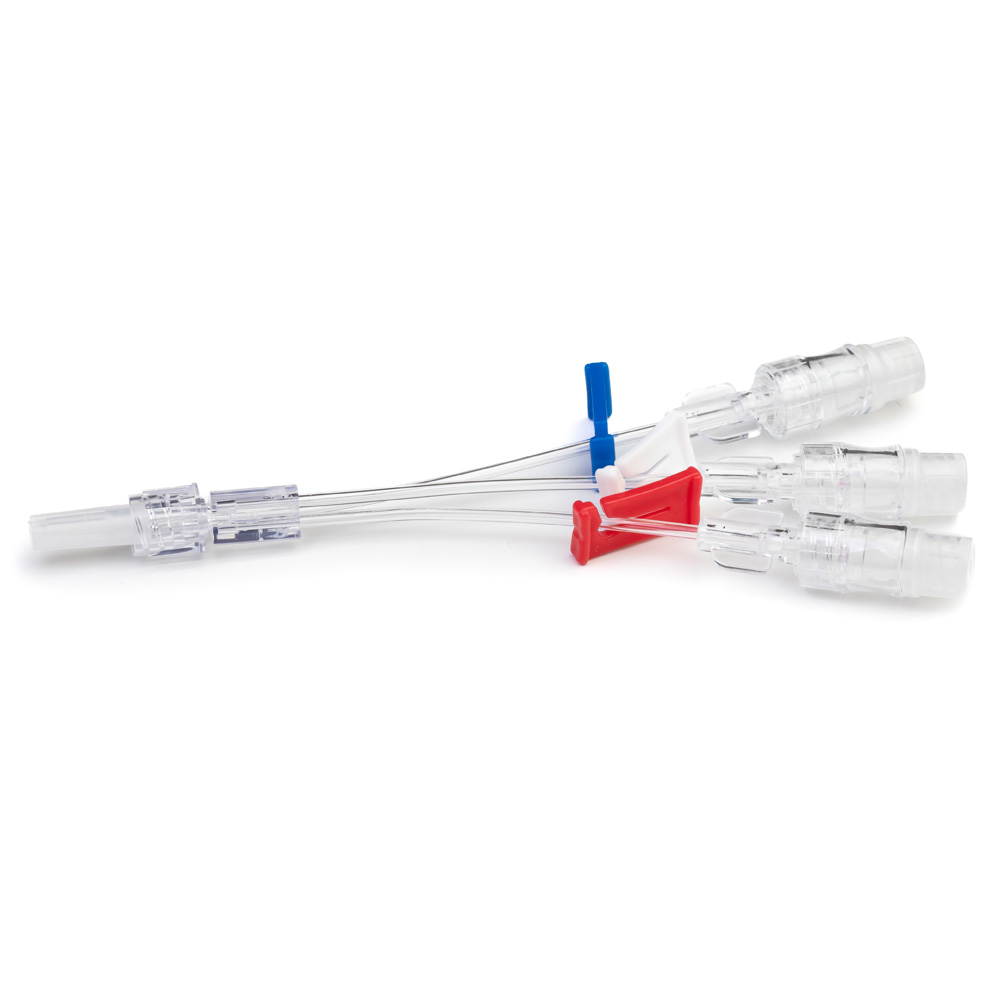 Triple Lumen Extension Set With Negative Needlefree Valve