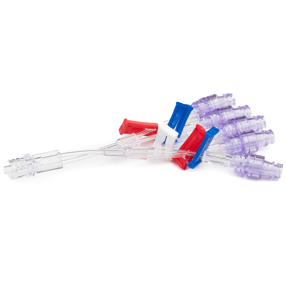 Five Lumen Extension Line With Neutral Pressure Needlefree Valve