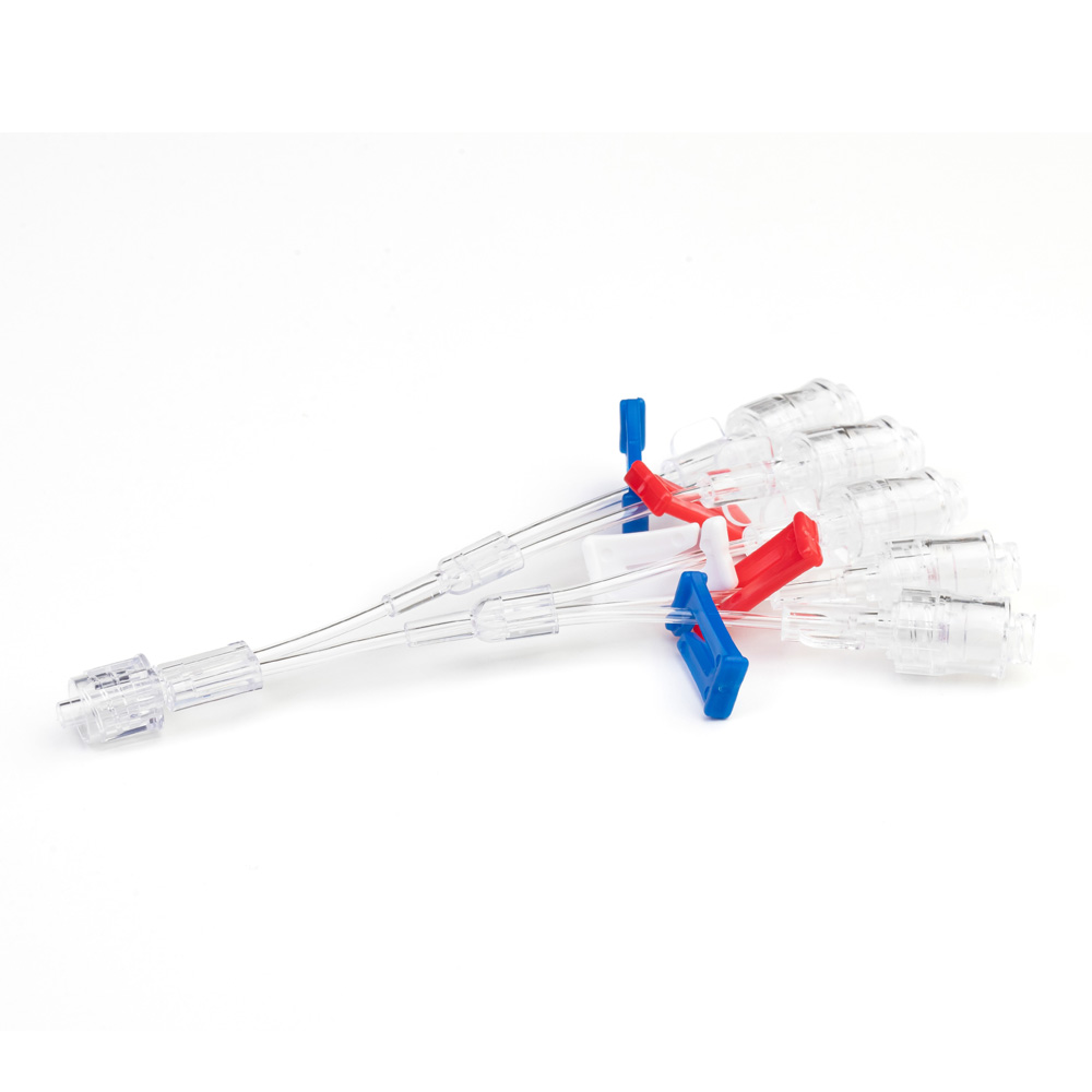 Five Lumen Extension Line With Negative Pressure Needlefree Valve