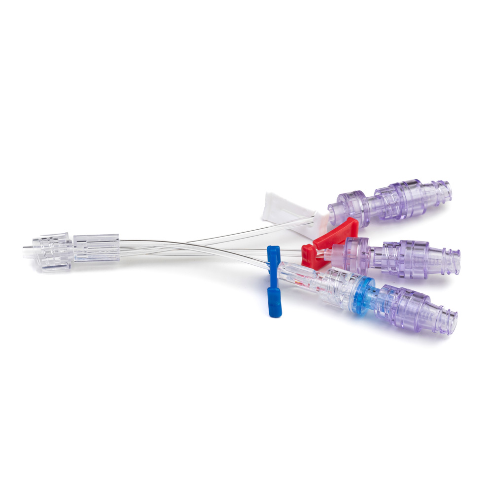 Triple Lumen T Extension Set With Neutral Needlefree Valve
